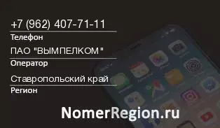 Кто звонил с 9624077111 - регион и оператор